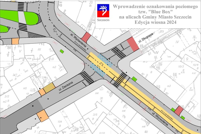 Kolejne blue boxy na ulicach Szczecina Do końca marca blue boxy zostaną wymalowane w siedmiu lokalizacjach