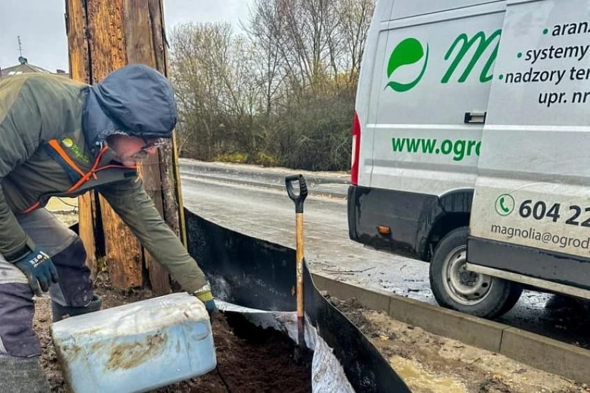 Ścianka biologiczna na Wapiennej Ścianka biologiczna oprócz palisady zaopatrzona została w organiczne składniki odżywcze dla dębu (m.in mikoryza, kwasy humusowe) co pozwoli na szybką odbudowę korzeni.
