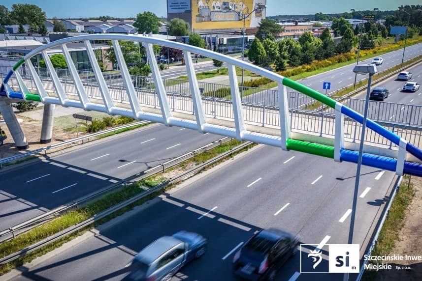 Nad ulicą Struga otwieramy nową kładkę Nowa kładka pieszo-rowerowa nad ulicą Struga w Szczecinie.
