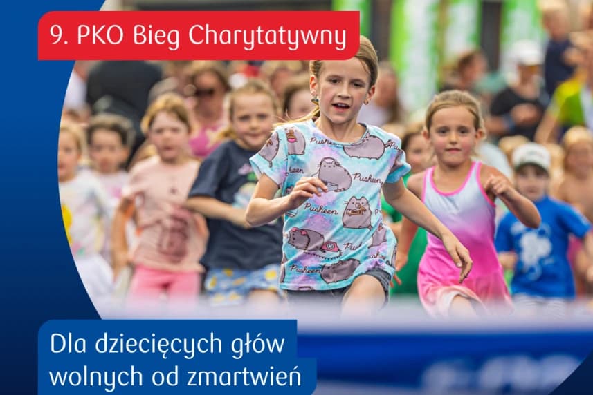 9. PKO Bieg Charytatywny zbliża się wielkimi krokami. Zapraszamy! PKO - 9 Bieg charytatywny. Grafika ilustracyjna