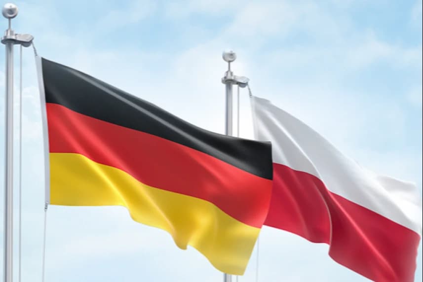 Granica, która łączy – wspólny rozwój po obu stronach Odry. Przypomnienie Flagi Niemiec i Polski