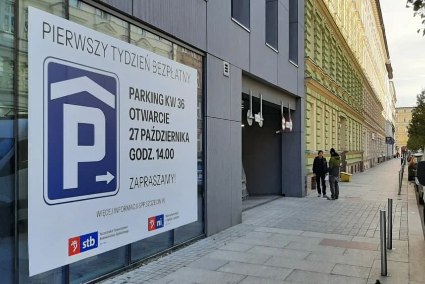 Otwarcie pierwszego miejskiego parkingowca w Szczecinie Wjazd do parkingowca przy ul. Małkowskiego 10 w Szczecinie.
