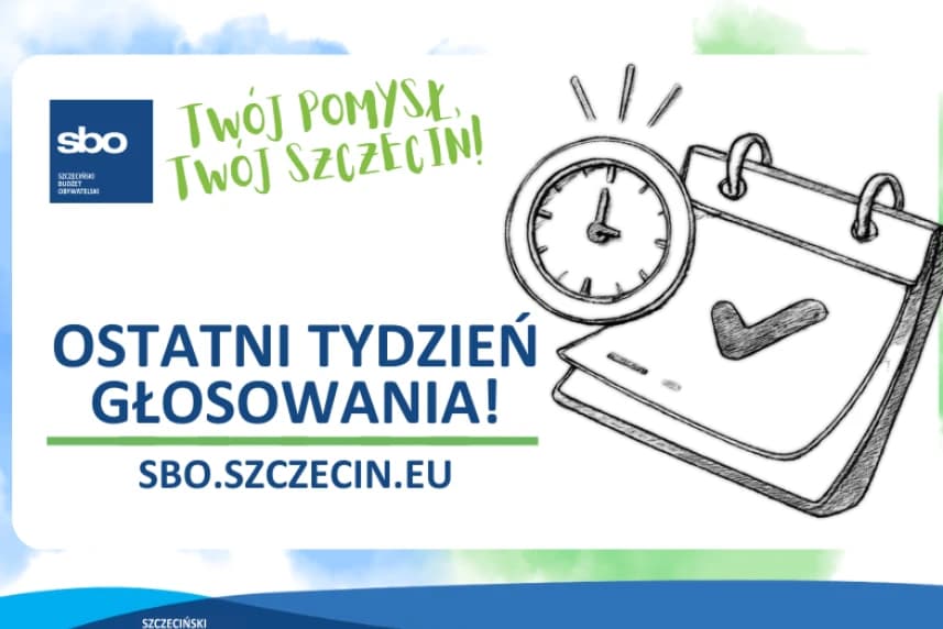 SBO 2026: ostatni tydzień głosowania! Jeszcze tylko przez 7 dni można głosować w tegorocznej edycji Szczecińskiego Budżetu Obywatelskiego.