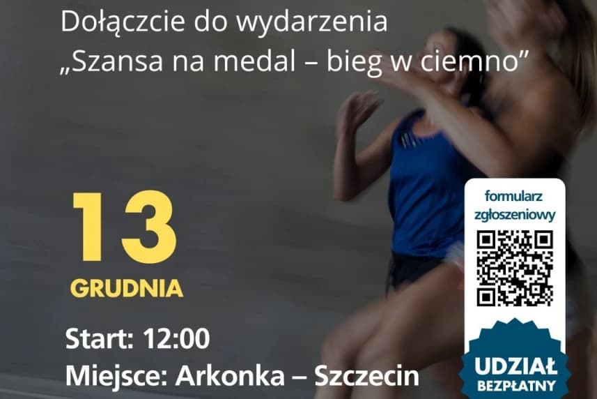 Pobiegniemy w ciemno? Spotkajmy się 13 grudnia w Szczecinie Grafika informacyjna