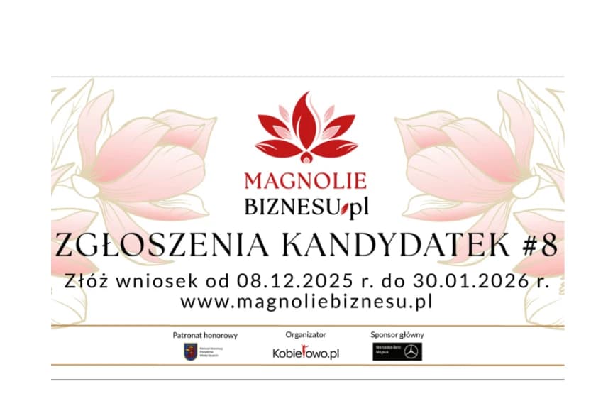 Magnolie Biznesu #8. Start zgłoszeń do bezpłatnego plebiscytu Grafika informacyjna