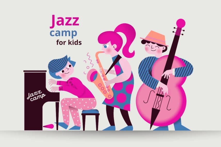 Ferie zimowe w Filharmonii. Rusza kolejna edycja Jazz Campu Jazz Camp. Grafika ilustracyjna