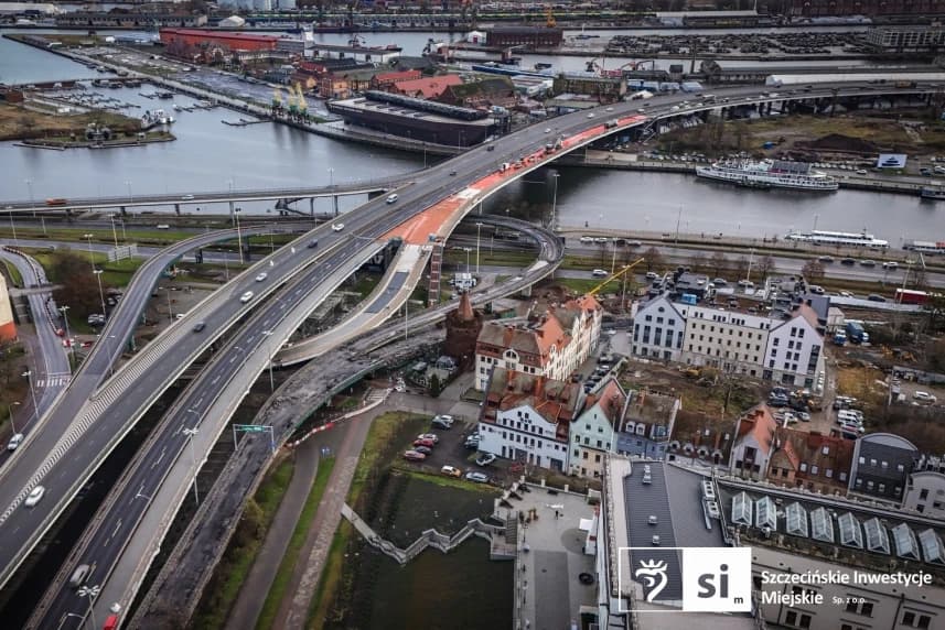 Trasa Zamkowa. Otwarcie ulicy Panieńskiej Trasa zamkowa w Szczecinie