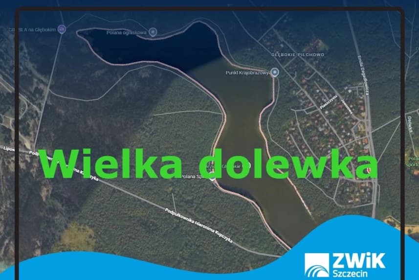 Jezioro Głębokie. Zakaz wstępu na lód! Grafika ilustracyjna