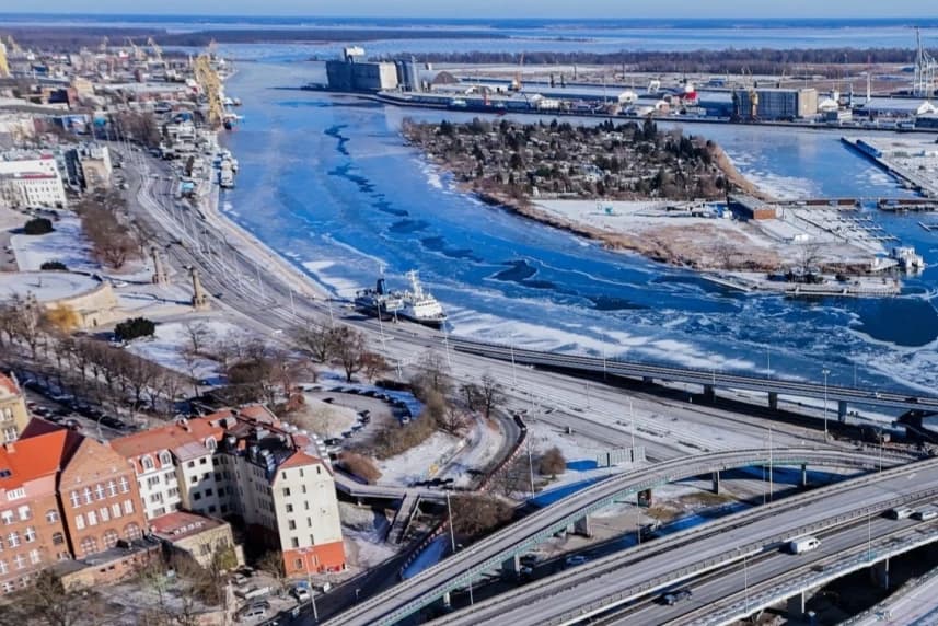 Wznowienie ruchu na ulicy Nabrzeże Wieleckie Nabrzeże Wieleckie w Szczecinie