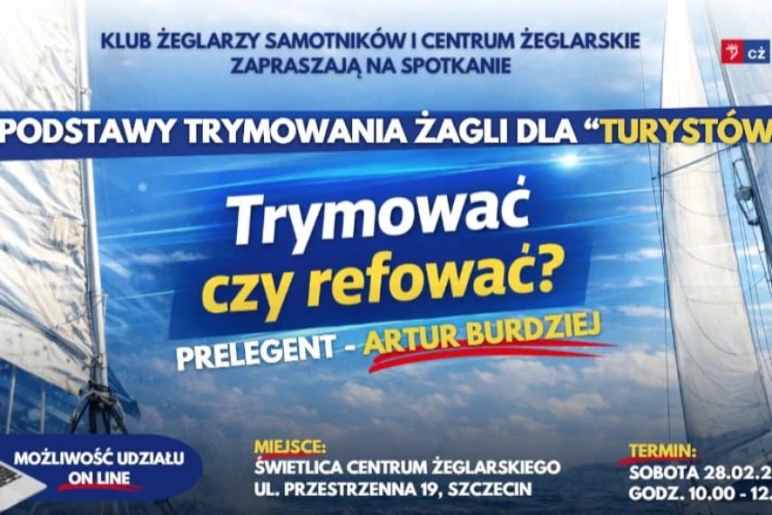 Trymować czy refować? Praktyczny wstęp do sztuki żeglowania Plakat wydarzenia