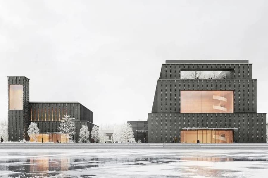 Debata pokonkursowa o nowej siedzibie Teatru Współczesnego Wizualizacja nowej siedziby Teatru Współczesnego w Szczecinie.