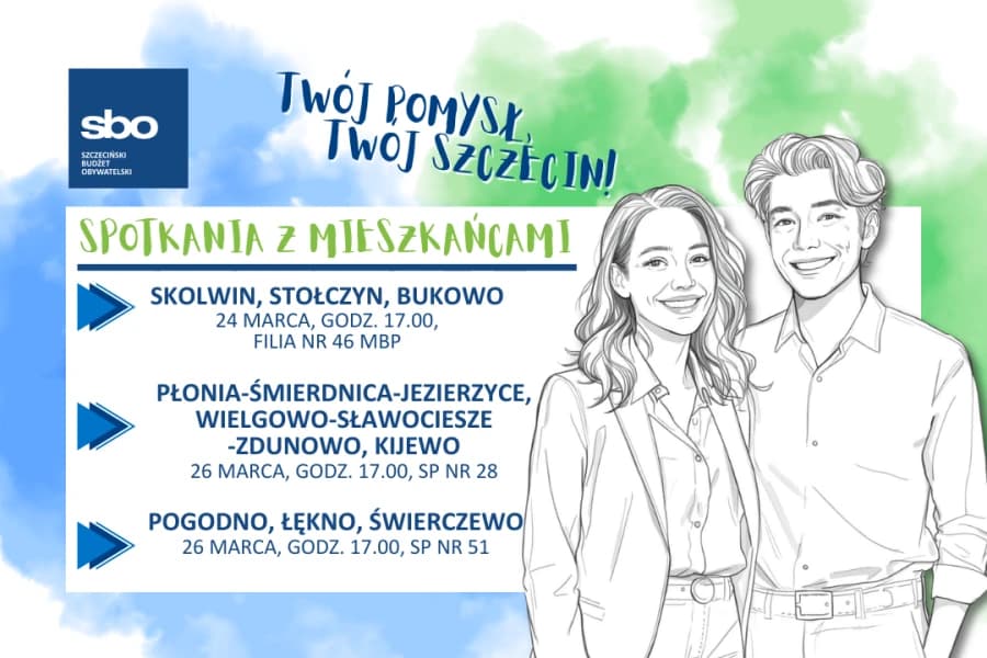 SBO 2027: cykl spotkań trwa – dołącz i skonsultuj pomysł Przed nami kolejne 3 kolejne spotkania z mieszkańcami, którzy chcą wziąć aktywny udział w Szczecińskim Budżecie Obywatelskim.