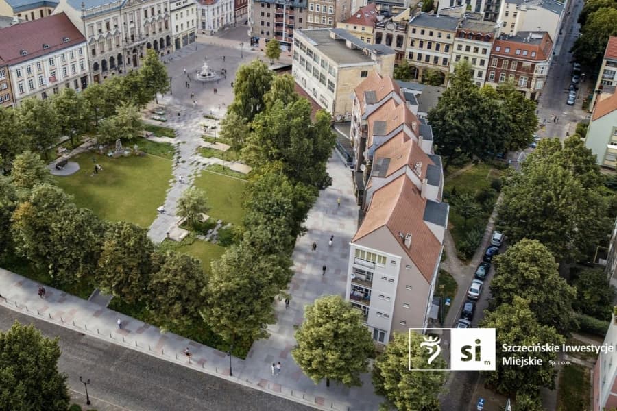 Plac Orła Białego w Szczecinie. Widok z lotu ptaka