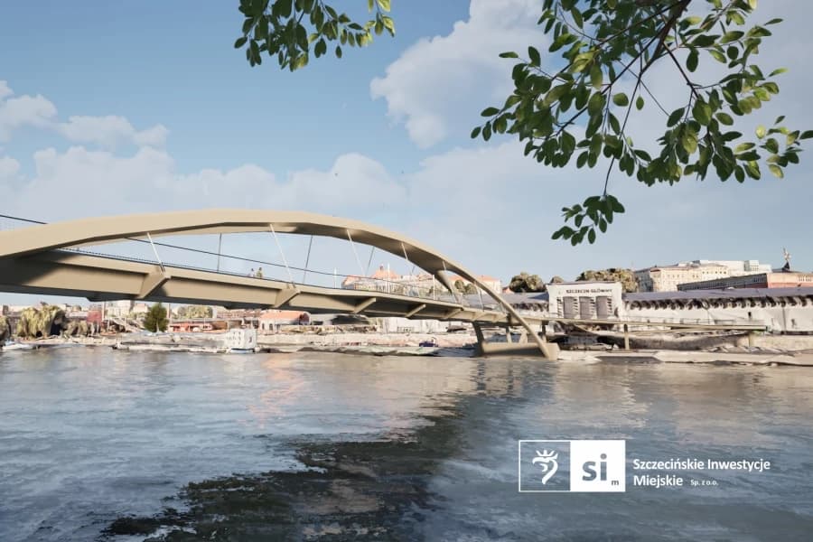 Kładka na Kępę Parnicką także dla służb ratunkowych Kładka na Kępę Parnicką. Wizualizacja