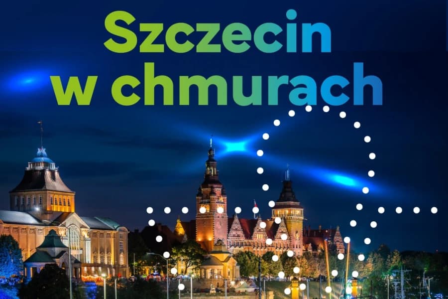 Żagle 2026. To już ostatnie dni na zgłoszenie projektu do pokazu dronów Konkurs Szczecin w chmurach. Plakat wydarzenia
