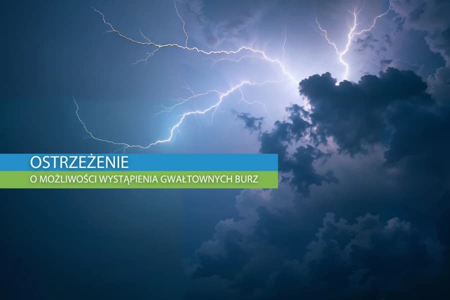 Ostrzeżenie I stopnia przed burzami Grafika ilustracyjna. Ostrzeżenie przed burzą
