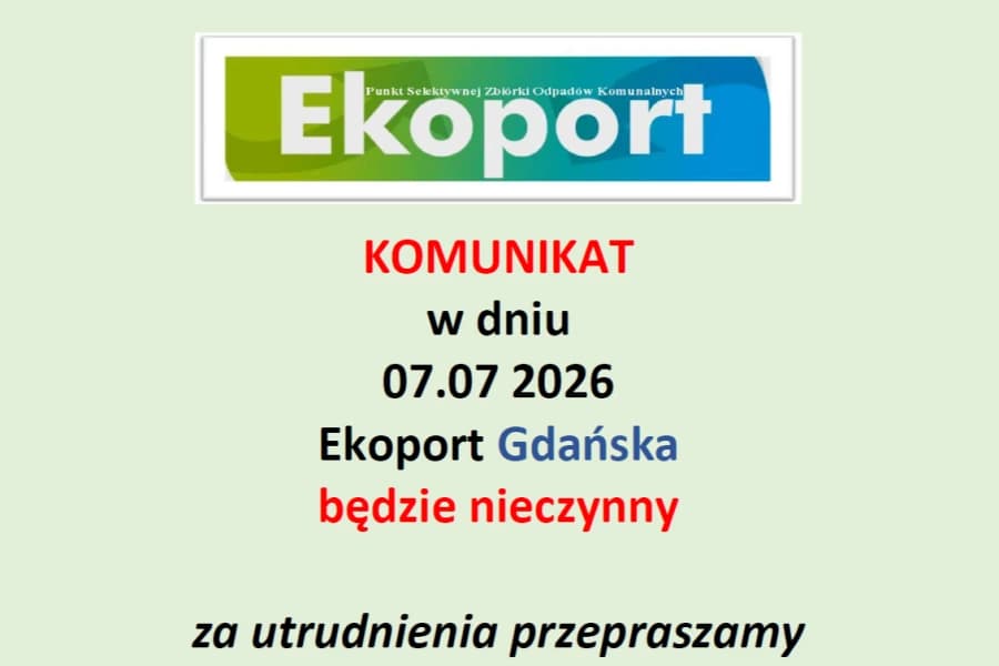 Ekoport przy ul. Gdańskiej będzie nieczynny Grafika ilustracyjna