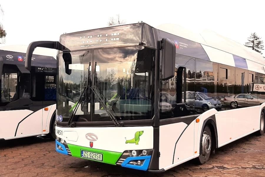 Komunikacja miejska. Jest oferta w przetargu na 20 elektryków Dwa autobusy komunikacji miejskiej.