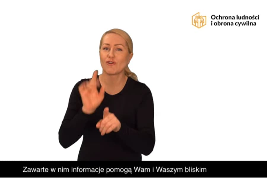Poradnik bezpieczeństwa dostępny w Polskim Języku Migowym. Sprawdź, jak przygotować się na sytuacje kryzysowe Grafika ilustracyjna