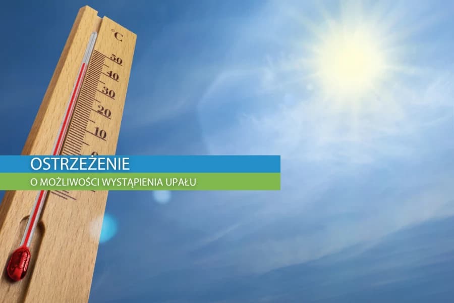 Ostrzeżenie meteorologiczne przez upałem 1 stopnia Grafika ilustracyjna