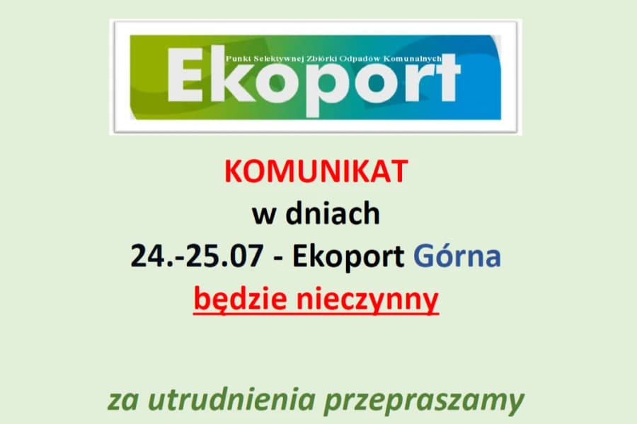 Ekoport Górna będzie nieczynny Grafika ilustracyjna