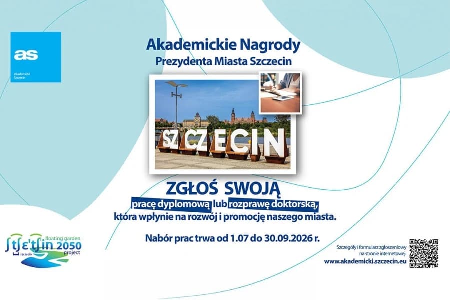 Trwa nabór do Akademickich Nagród Prezydenta Miasta Szczecin Akademickie Nagrody Prezydenta Miasta Szczecina. Grafika ilustracyjna