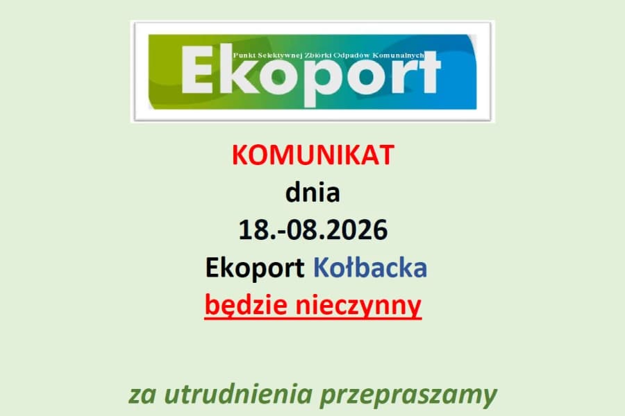 Ekoport Kołbacka będzie nieczynny Grafika ilustracyjna