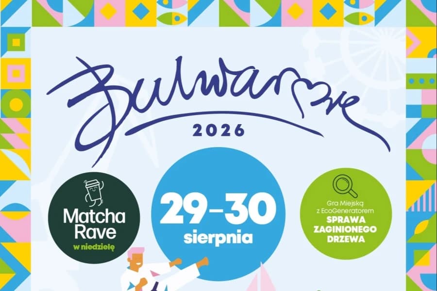 Aktywne Bulwarove na Łasztowni. Sport, ekologia i Matcha Rave na koniec wakacji Aktywne Bulwarove. Grafika ilustracyjna