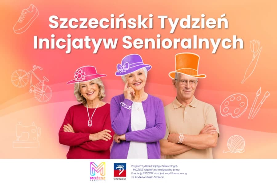 Kolorowe kapelusze przejdą przez Szczecin. 14 września rusza Tydzień Inicjatyw Senioralnych Od 14 do 20 września szczecińskie organizacje, instytucje, kluby seniora i grupy nieformalne będą zapraszać mieszkańców na spotkania przygotowane w ramach Szczecińskiego Tygodnia Inicjatyw Senioralnych 2026.