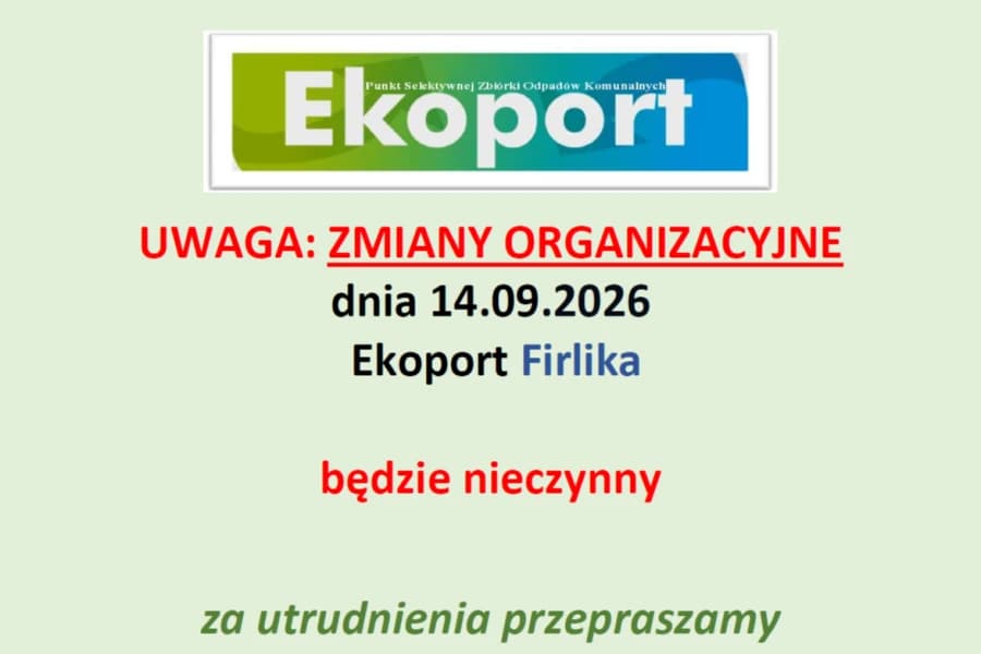 Ekoport przy ul. Firlika będzie nieczynny Grafika ilustracyjna