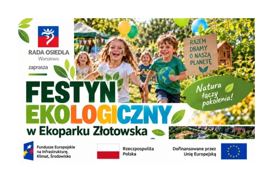 Ekologiczny festyn w Ekoparku Złotowska. Sprawdź co znalazło się w programie Rada Osiedla Warszewo zaprasza mieszkańców na spotkanie, podczas którego będzie można bliżej poznać świat przyrody i spędzić czas na świeżym powietrzu.
