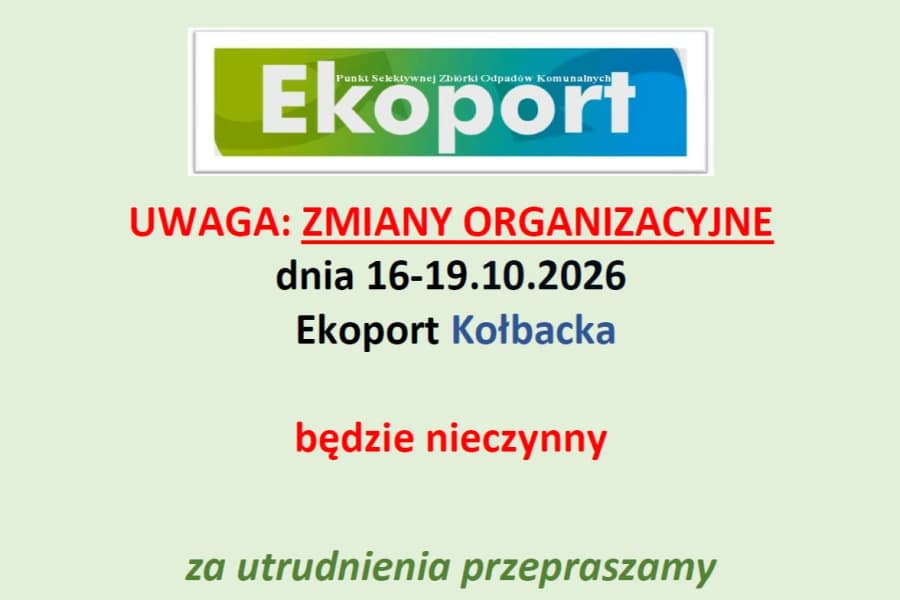 Ekoport Kołbacka będzie nieczynny Ekoport Kołbacka będzie nieczynny