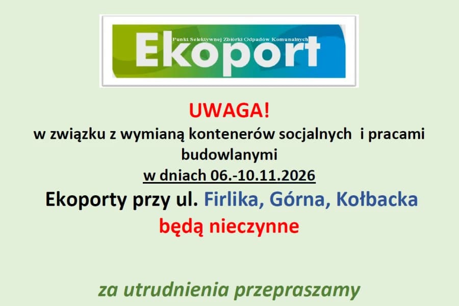 Trzy ekoporty w Szczecinie będą nieczynne. Znamy terminy Grafika ilustracyjna