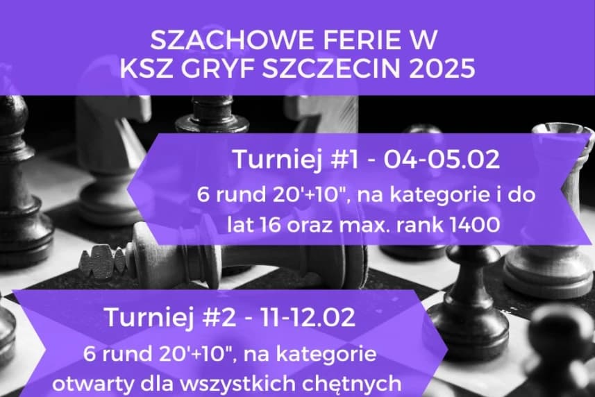 Szachowe Ferie w KSz Gryf Szczecin 2025