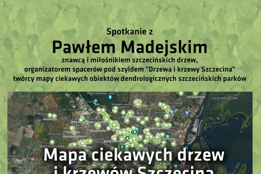 Mapa ciekawych drzew i krzewów Szczecina