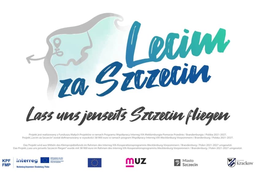 Lass und jenseits Szczecin fliegen