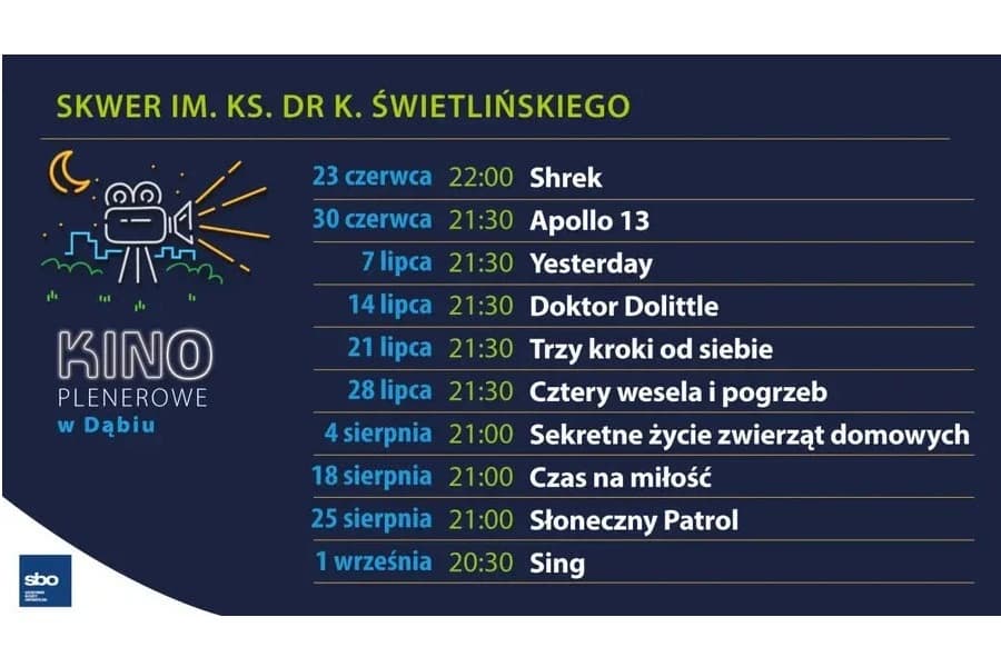 Kino plenerowe w Dąbiu Kino plenerowe w Dąbiu