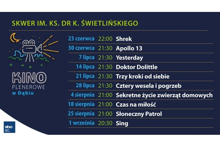 Kino plenerowe w Dąbiu Kino plenerowe w Dąbiu